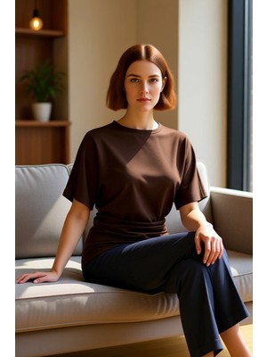 FRM Kadın Bisiklet Yaka Yarasa Kol Büzgülü Regular Fit Örme Bluz Kaliteli Şık Rahat Modern Zarif