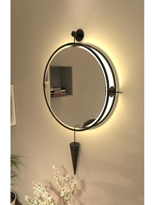 Wallover Design Lustra Siyah - Xxl Dev Boy - Kablosuz Ledli Dekoratif Ayna – Modern Dekoratif (Mobilya) Ayna