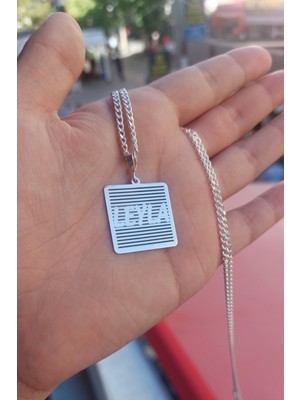 Özgür Takı 925 Ayar Gümüş Gurmet Zincirli Plaka Kolye