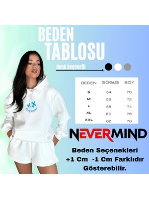 Nevermind Unisex Vegvisir Pusula Baskılı Sevgili Kombini Oversize Hoodie Seti Siyah