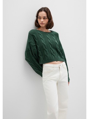 Mavi Bisiklet Yaka Yeşil Kazak 1710477-71894