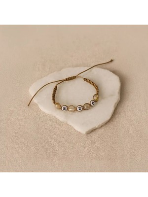 Tuffy Design Havlit Doğal Taş Makrome 520 Şans Örgülü Gold Bileklik