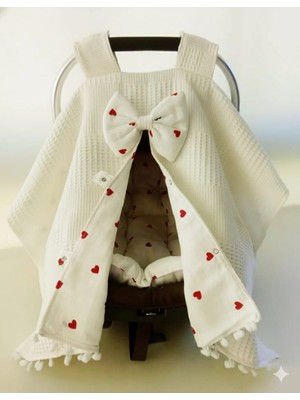 Wenaris  Pamuk Muslin Puset Örtüsü ve Puset Minderi 2 Parça ( Puset Çarşafı Dahil Değildir )