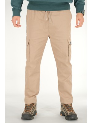 Souris Erkek Vizon Kargo Cepli Pantolon Rahat Kesim Pamuklu Lastikli Bel