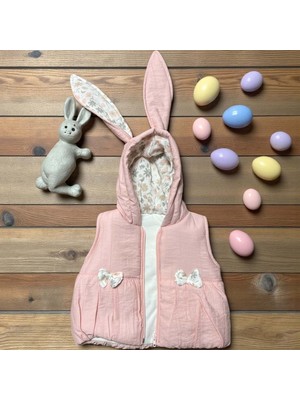 Tavşanlı Yelek - Gül Kurusu - 12 Ay Gül Kurusu