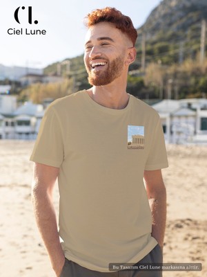 NEVERMIND Unisex Kadın Erkek Athens Acropolis  Baskılı Özel Tasarım Oversize T-shirt