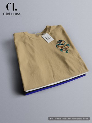 NEVERMIND Nevermind Unisex Retro Snake Özel Tasarım - Oversize T-Shirt