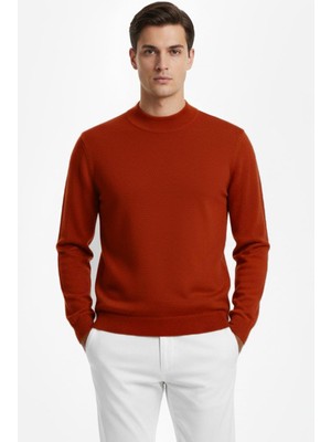 Uki Kırmızı Yarım Balıkçı Triko Kazak