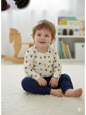 Şimo Butik Kız Erkek Çocuk Bebek Uzun Kollu Çıtçıtlı Body-Badi %100 Organik Pamuk 1-2-3-4-5-6 Yaş Organik Renkli Büyük Kalpli