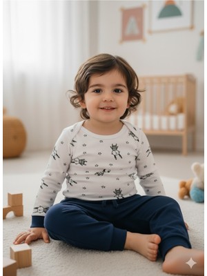 Şimo Butik Kız Erkek Çocuk Bebek Uzun Kollu Çıtçıtlı Body-Badi %100 Pamuk 1-2-3-4-5-6 Yaş Uzun Kulaklı Tavşan Ekru