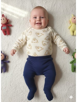 Şimo Butik Kız Erkek Çocuk Bebek Uzun Kollu Çıtçıtlı Body-Badi %100 Pamuk 3.5-4-5-6 Yaş Koala Ekru