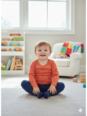 Şimo Butik Kız Erkek Çocuk Bebek Uzun Kollu Çıtçıtlı Body-Badi %100 Pamuk 3.5-4-5-6 Yaş Smile Mercan