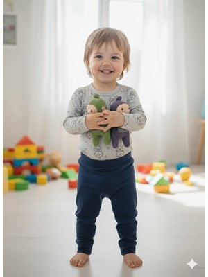 Şimo Butik Çocuk Bebek Uzun Kollu Çıtçıtlı Body-Badi %100 Pamuk 3.5-4-5-6 Yaş Civciv Taş