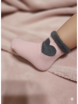 Şimo Butik Kız Çocuk Peluş Detaylı Çorap Yumuşacık Nefes Alabilir Terletmez