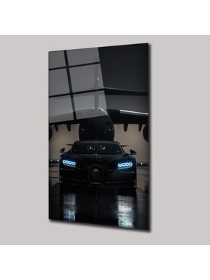 SteelArtDec Bugattı Veyron ve Uçak - Cam Tablo - DEG0241