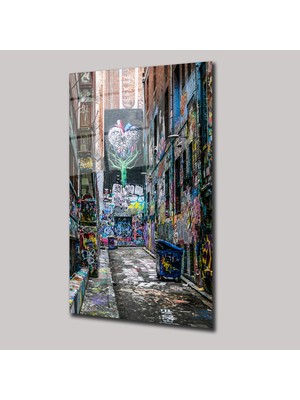 SteelArtDec Graffiti Sokağı - Cam Tablo - DEG0269