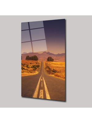 SteelArtDec Çöl Yolu Manzarası - Cam Tablo - DEG0279