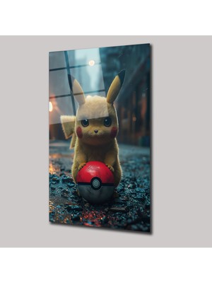 SteelArtDec Pokemon Pikaçu - Cam Tablo - DEG0204