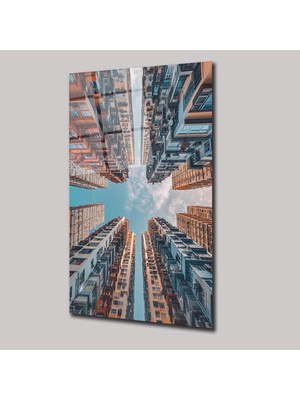 SteelArtDec Binalar ve Gökyüzü Manzaralı - Cam Tablo - DEG0012