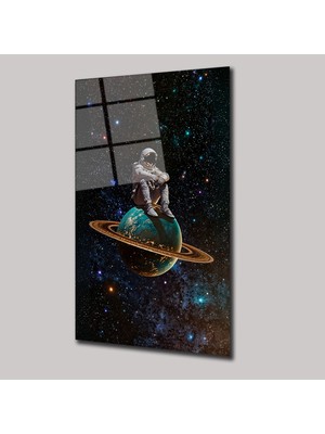 SteelArtDec Kozmoz ve Astronot Cam Tablo - DEG0043