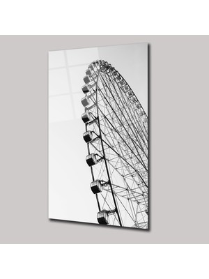 SteelArtDec Siah Beyaz Dönme Dolap - Cam Tablo - DEG0036