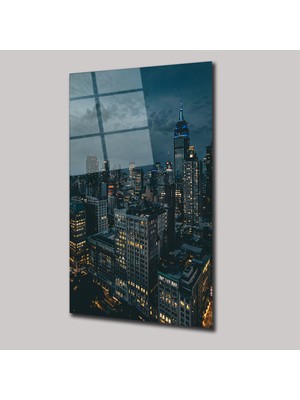 SteelArtDec Gece Manzaralı Şehir - Cam Tablo - DEG0034
