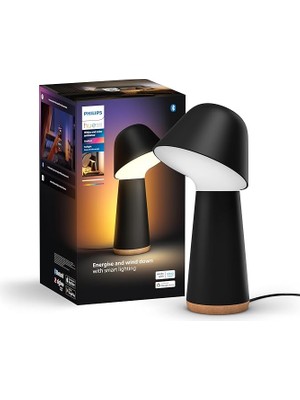 Hue Twilight Beyaz ve Renkli Ambiyans Masa Lambası, Siyah