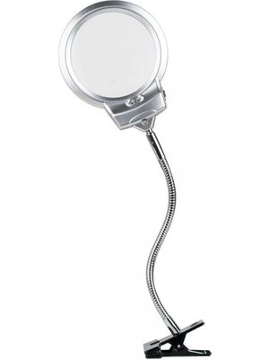 MCM Group 2.5X130 mm 5X24 mm LED Aydınlatmalı Büyüteç,masa Üstü Metal Hortum MANDALLIMG15124C - Lisinya