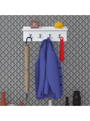 Kenzlife Elbise Askılığı Askılık VETTINI038 Byz 20*038*12 Metal Gri 4 Adet Askı Portmanto