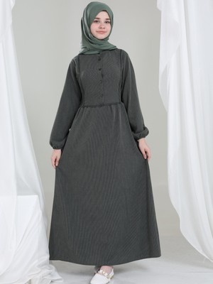 Giyinse Melora Kız Çocuk Kadife Elbise Yeşil