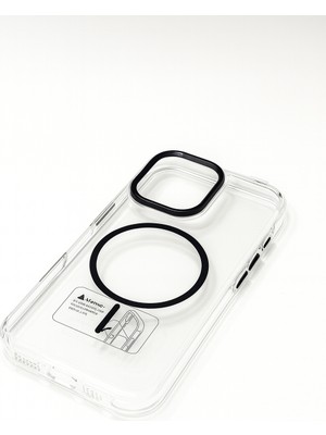 iPhone 16 Pro Max Magsafe Destekli Krom Çerçeveli Şeffaf Sert Koruma Kılıf - Loop