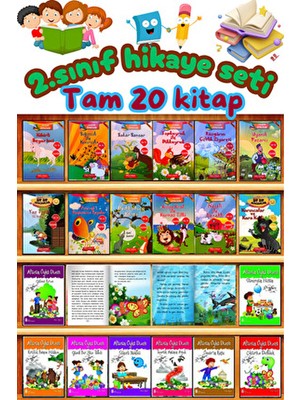 Gönül Yayıncılık 2.Sınıflar İçin Masal & Öykü Okuma Sepeti 20 Kitap Anonim 6 - 8 Yaş