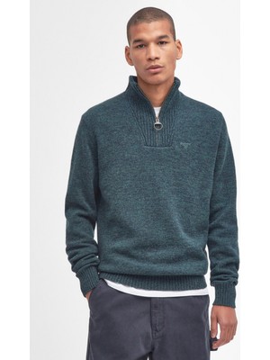Barbour Essential Lambswool Half Zip Kazak GN95 Seaweed