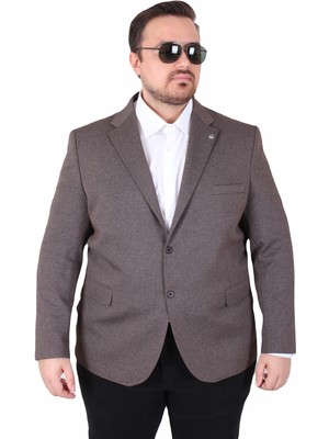 Moc Grande Mocgrande Erkek Büyük Beden 4 Drop Blazer Sedef Ceket 500606 Kahverengi