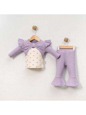 Gültekin Bebe Çakar Bebe 6-18 Aylık Boleralı Kız 2 Li Takım -8034155 - Lila