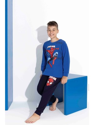 Gültekin Bebe Tarık 5-9 Yaş Erkek Çocuk Spıderman Baskılı Interlok Pijama Takımı 4132270 - Mavi