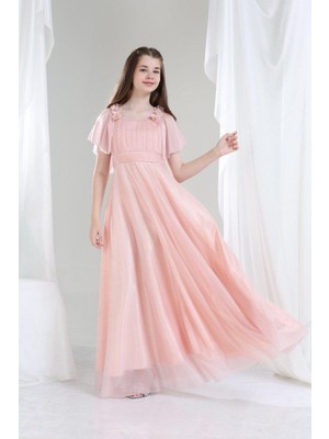 Giyinse Masal Kız Çocuk Abiye Somon