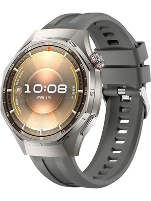 Sneezy Huawei Watch Gt6 Pro 46MM Ile Uyumlu Spor Silikon Metal Tokalı Soft Saat Kordonu