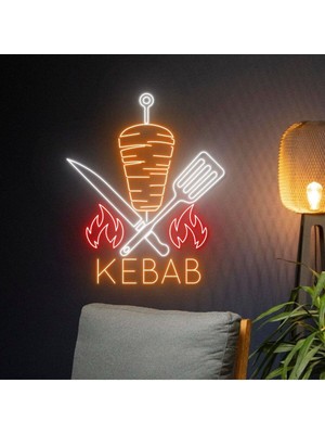 Restoranlara Özel Kebab Yazılı Neon Tabela