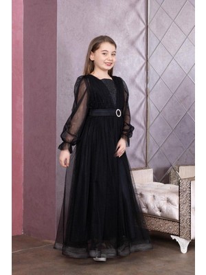 Giyinse Tüllü Abiye Model Siyah