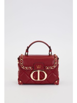 Levidor Koyu Kahve Kapitone Zincirli El Çantası