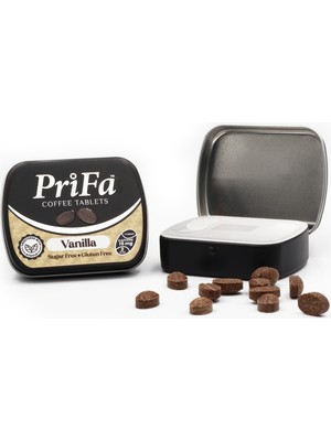 Prifa Vanilla Kahve Tableti – Su Gerektirmeyen, Taşınabilir ve Şekersiz | Her Zaman, Her Yerde Kahve Keyfi
