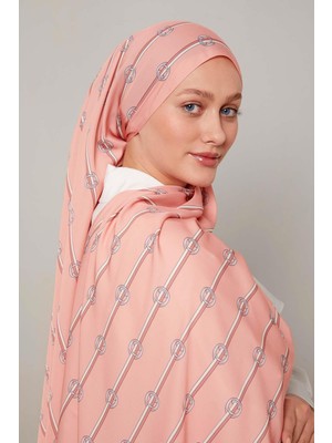 Lêvi D'or Somon Çizgili Halka Desen Club Şal