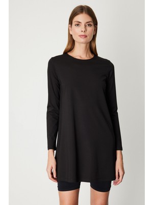 On Kadın Uzun Kollu Basic Tunik 61421 Siyah