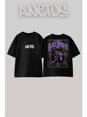 Anetos Black Sabbath Tasarım Sırt Baskılı Pamuk Siyah Oversize T-Shirt
