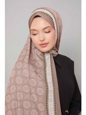 Lêvi D'or Sütlü Kahve Motif Desen Club Şal