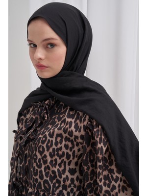 Carell Organik  Kırışık  Şal Siyah