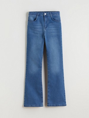 LC Waikiki Lcw Kids Indigo Ispanyol Paça Kız Çocuk Jean Pantolon