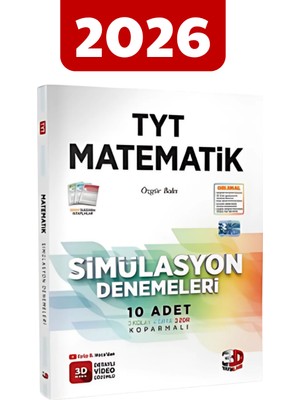 3D Yayınları 2026 TYT Simülasyon Matematik Denemeleri 10 Adet Ciltli Kitap Üniversite Hazırlık
