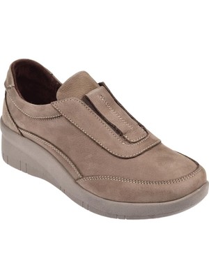 Beety Hakiki Deri Comfort Kadın Ayakkabı BEE-220   Kum Nubuk